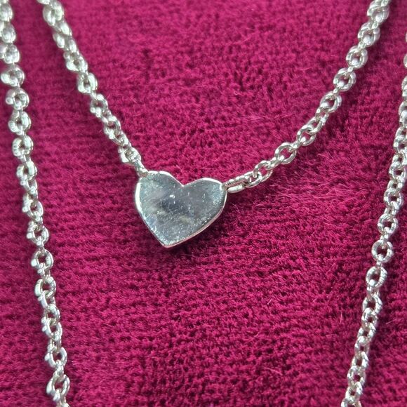 Heart & Butterfly Layered Chain Necklace Silver-Tone Multi-Strand Love Fashion - Picture 5 of 10